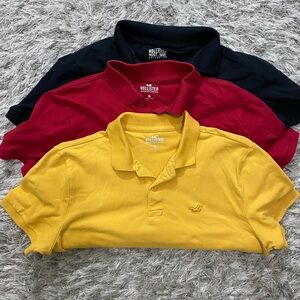 Hollister men polo’s bundle of 3 size medium